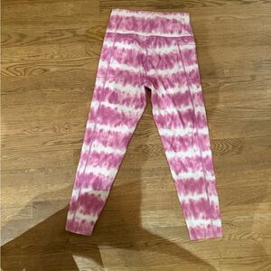 DSG Pink and White Tie-Dye Kids Leggings